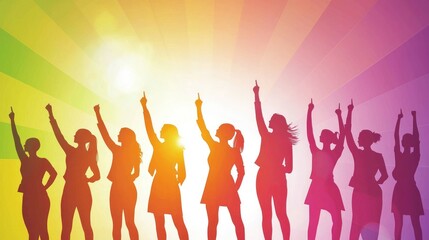 An empowering International Women&acirc;&euro;&trade;s Day vector featuring women in leadership roles. 