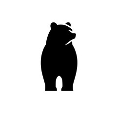 Bear Silhouette: A striking silhouette of a bear standing tall against a blank background, showcasing the power and majesty of this wild creature.