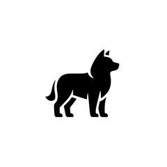 Wolf Silhouette: A bold, minimalist silhouette of a wolf, capturing its primal strength and intelligence in a striking black on white design.  
