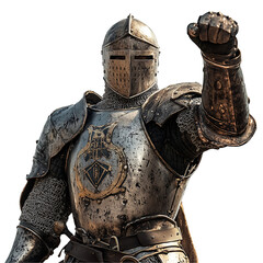 Cheering Knight in Armor as a Bold Medieval Warrior Portrait for Fantasy and Historical Art,...