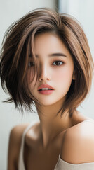 Naklejka premium 美女, 女性, 美しい, 顔, モデル, 日本, 韓国, 中国, アジア, カフェ, ファッション, 人々, 人, ブルネット, 髪の毛, 笑みを浮かべている, 目, 悲しい, 笑う, 淑女, 化粧, ライフスタイル, ポーズ, うっとりさせる魅力, 唇, 肌, ヘアスタイル, 長い, 黒, 暗い, 茶色, 1, スタイル, 文科系, 美しさ, ビジネス, シティ, 女, アーバン, 学生, アウ