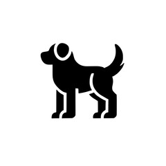 Black and White Dog Silhouette: A simple yet striking silhouette of a dog, standing proudly, with its tail wagging. Its sharp, graphic lines create a powerful, timeless image. 