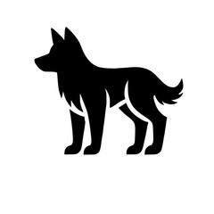 Silhouette of a Dog: A strong and majestic silhouette of a dog, captured in a minimalist black and white design, exudes power and loyalty.  