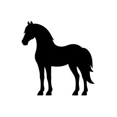 Equestrian Silhouette: A striking silhouette of a horse, capturing its elegance and power in a simple yet impactful design. Perfect for branding, design projects, and more.