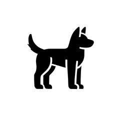 Dog Silhouette Icon: A simple yet expressive silhouette of a dog, perfect for pet-related branding, websites, and social media.