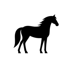 Majestic Stallion Silhouette: A striking silhouette of a horse, captured in elegant profile, exudes power and grace.  Its flowing mane and tail add to its majestic presence. 
