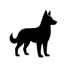 German Shepherd Silhouette:  A striking silhouette of a German Shepherd dog, standing alert and proud.  The minimalist design is perfect for logos, branding.