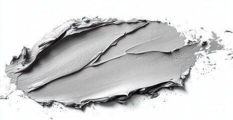 Grey Paint Texture on White Canvas Close-Up High Contrast Lighting Minimalist Composition