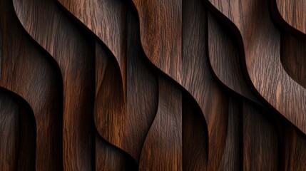 Intricate wooden wall design featuring flowing patterns and textures, ideal for interior decor