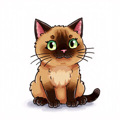 Obraz premium A cute illustration of a Burmese cat