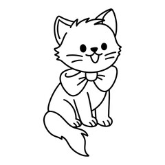 cute cat icon illustration