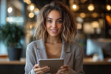Professional African American Woman in Business Suit at Conference Table Explaining and Teaching with Tablet and Notepad