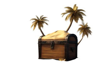 day symbol wind man chest clouds sky summer flag sand pirate tropical black skull island sea background rendering beach danger ocean gold ship fluttering palm trees 3d blue caribbean holiday sweet