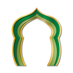 islamic frame 3d ornament transparent background