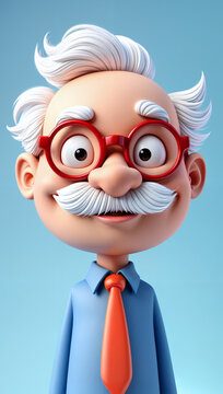 cartoon man with glasses