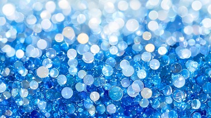 Blue glass beads bokeh background; website, design