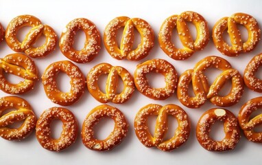 Artistic Still Life of Salted Pretzels in Natural Light with Soft Shadows