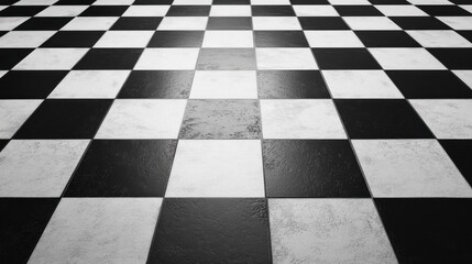 Checkered Floor Surface with a Geometric, Graphic Appeal