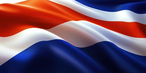 Costa Rica National Flag Waving in the Wind: A Vibrant Display of Patriotism and National Pride