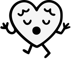 Obraz premium cute heart character svg