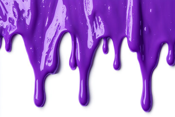 Purple slime dripping isolated on a white background