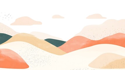 Abstract Pastel Mountain Landscape Art Design