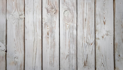 Naklejka premium Rustic white wooden planks with natural grain patterns create serene backdrop