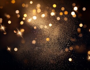 Obraz premium Scattering Sparkling Dust Over a Dark Matte Background