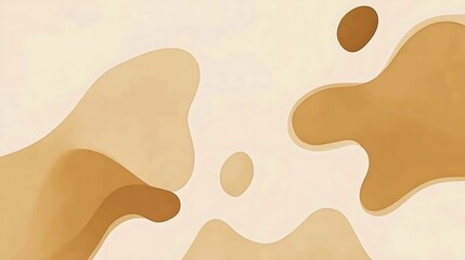Abstract Beige and Brown Organic Shapes Design