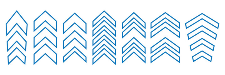 Swipe icons set. Up arrow button symbols. Scrolling, slide icon collection. Vector illustration