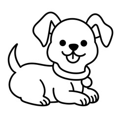 cute dog icon illustration