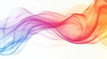 Colorful abstract waves in motion on a white background, creative art concept