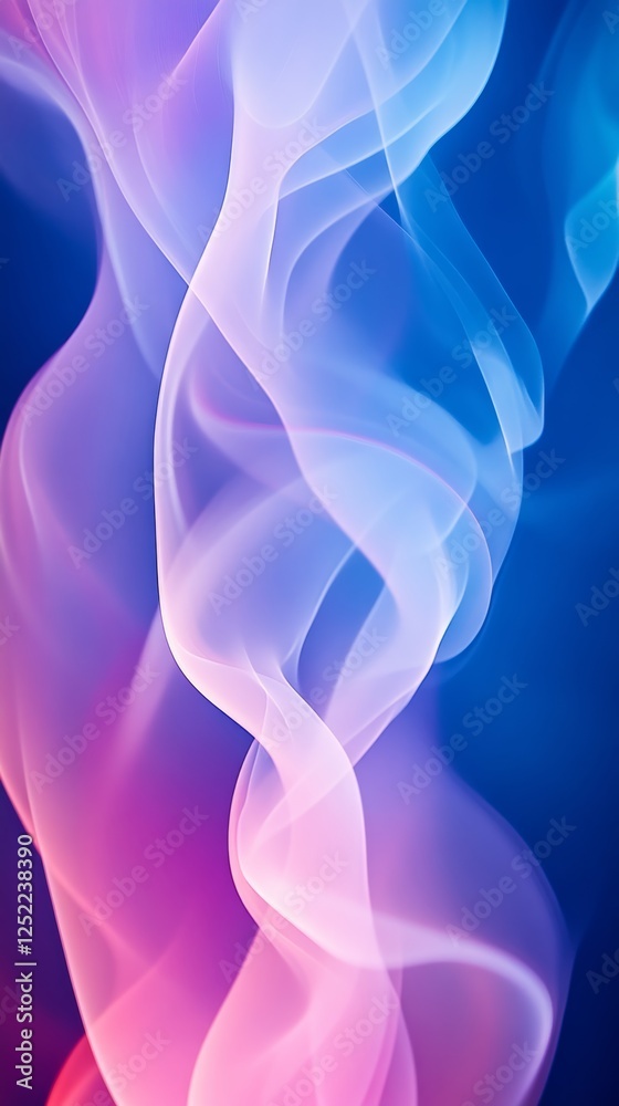 Aufkleber Abstract flowing colorful smoke on gradient background, ethereal effect concept
