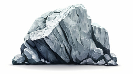 Rough gray rock with textured surface. Metamorphic Architecture. Illustration