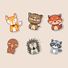 Whimsical bundle of cartoon animals in vector illustration, playful and vibrant design
