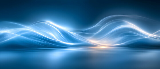 Fototapeta premium Blue energy waves, abstract background