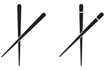 Chopsticks vector,  Restaurant chopsticks flat icon. Chinese, Japanese chopsticks vector, icon set in glass, design eps 10