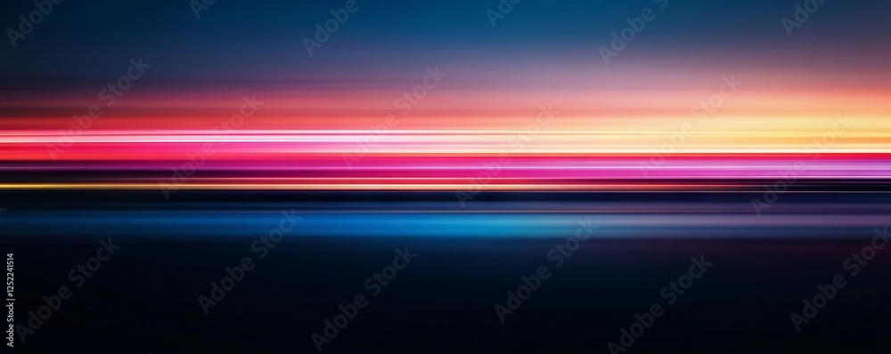 Poster colorful light trails on dark background, abstract motion. futuristic and dynamic concept