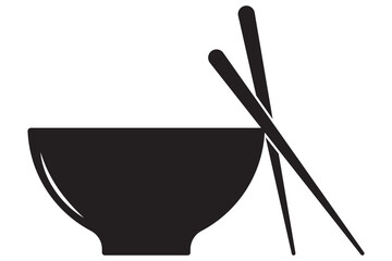 Soup Bowl with chopsticks outline icon. linear style sign for mobile concept and web design . pair chopsticks line icon eps 10