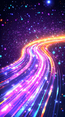 Obraz premium Cosmic light trails, space, energy, abstract, background