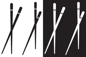 Chopsticks vector, Icon, silhouette set. Restaurant chopsticks flat icon. Chinese, Japanese chopsticks vector eps 10