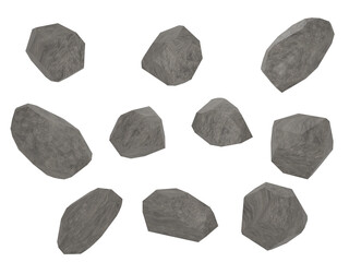 リアルな灰色の岩石の3Dイラスト