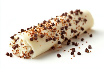 Delicious Creamy Dessert Roll with Chocolate Chips and Crumbs