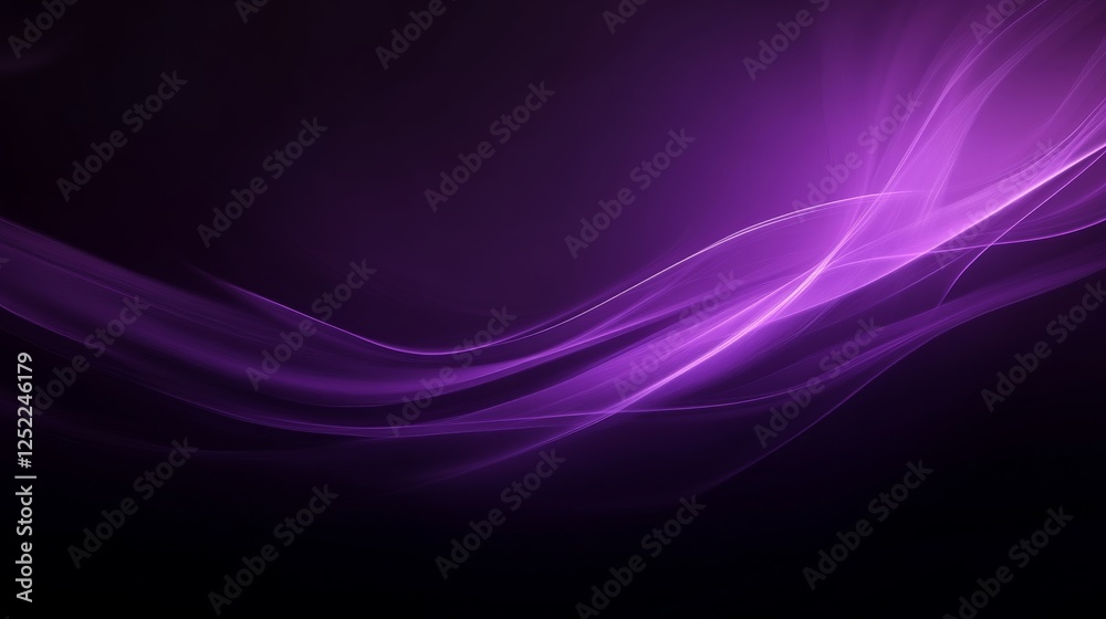 Poster abstract purple wave lines on dark background