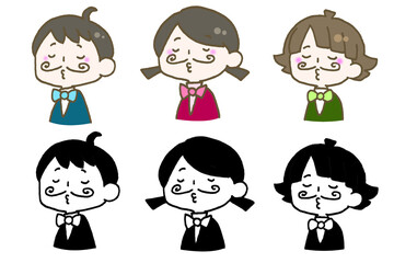 付け髭を付けたこども