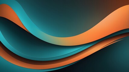 Abstract blue wave vector design with artistic lines