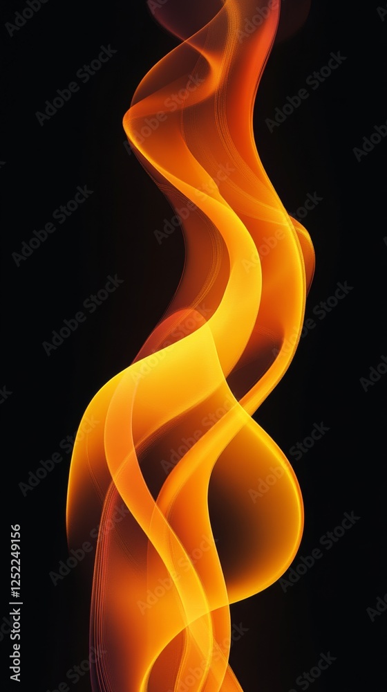 Aufkleber abstract orange and black flowing light wave pattern, dynamic movement. modern art concept