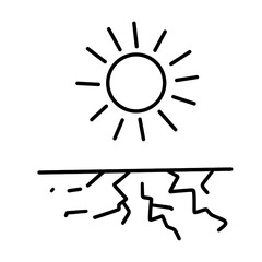 drought disaster icon illustration