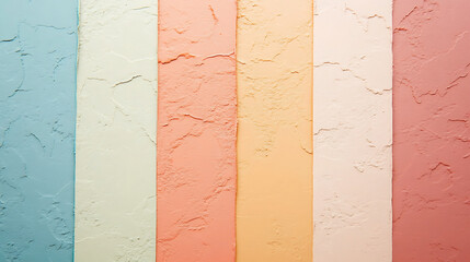 Vertical stripes of textured pastel wall paint