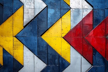 Naklejka premium Geometric interwoven arrows building seamless strategic plans for success